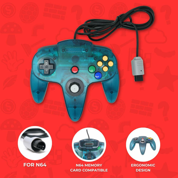 Controller for N64 Translucent Blue Green