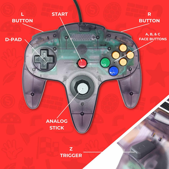 Controller for N64 Translucent Violet